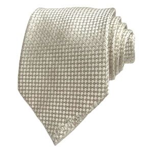 Donald J. TRUMP Signature Collection 100% Silk Tie Ivory Handmade Woven Neutral